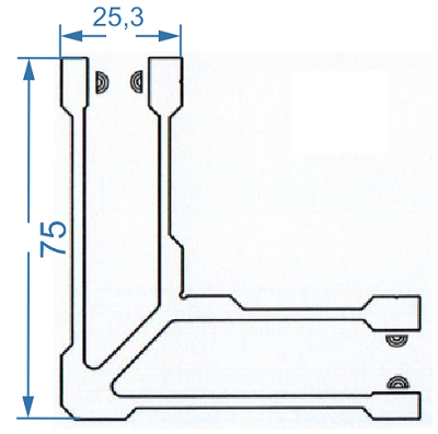 Мебельный профиль угловой 75х25,3 мм, АД31