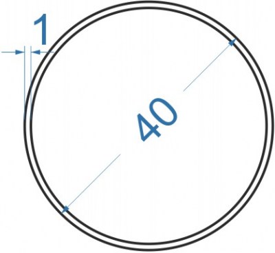 Алюминиевая труба круглая ø 40x1 мм, АД31, без покрытия