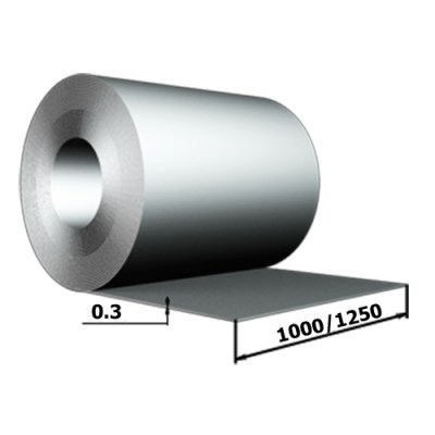 Рулон 0,3 мм Zn 100, 1000/1250 стальной оцинкованный