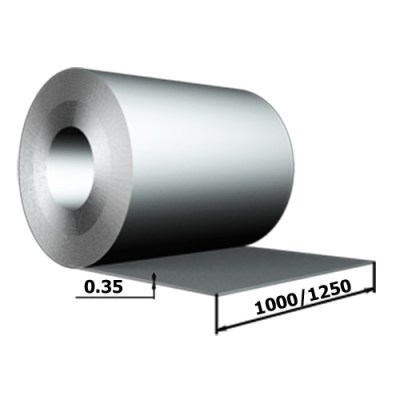 Рулон 0,35 мм Zn 100, 1000/1250 стальной оцинкованный